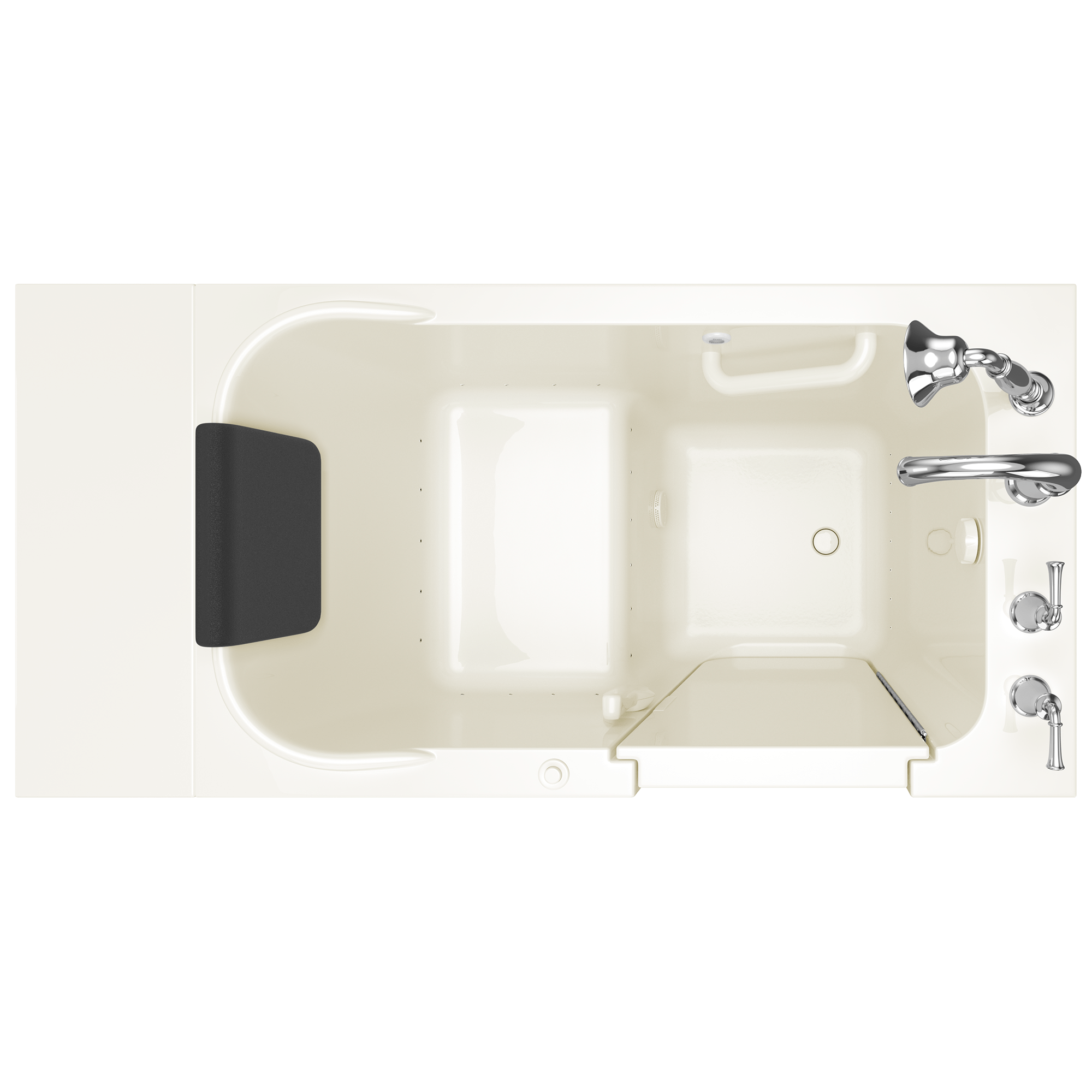Gelcoat Premium Series 48x28 Inch Walk In Bathtub with Air Massage System   Right Hand Door and Drain ST BISCUIT